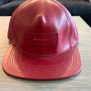 Buscemi Red Leather Hat